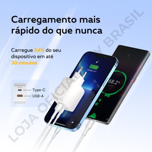 Carregador Qcy Turbo Gan 65w 2 Portas Usb-a + Tipo-c Cor Preto - Image 7