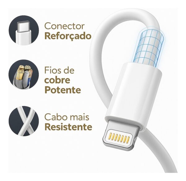 Carregador Para iPhone 8 X Xr 11 12 13 14 Pro Max Fonte Turbo 20w Usb C Cor Branca Dtimp - Image 4