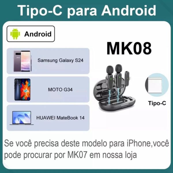 Microfone Lapela Duplo H Maston Tipo C Cor Preto Mk08 - Image 5
