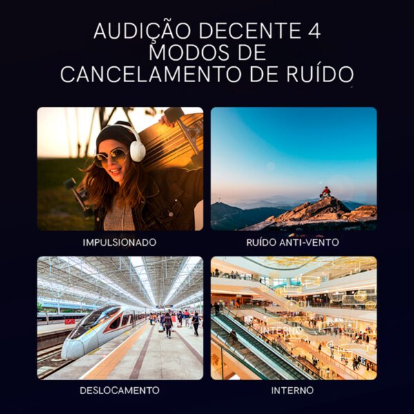 Headset Qcy H3 Anc Adaptativo Bluetooth 5.3 Multiponto 60h Cor Branco - Image 6