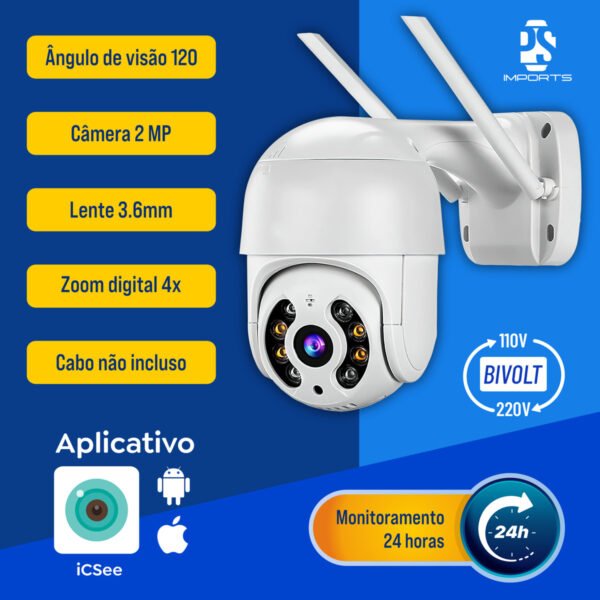Kit 2câmera Ip Icsee Prova D'água Infravermelho Externa Wifi - Bahrein - Image 4