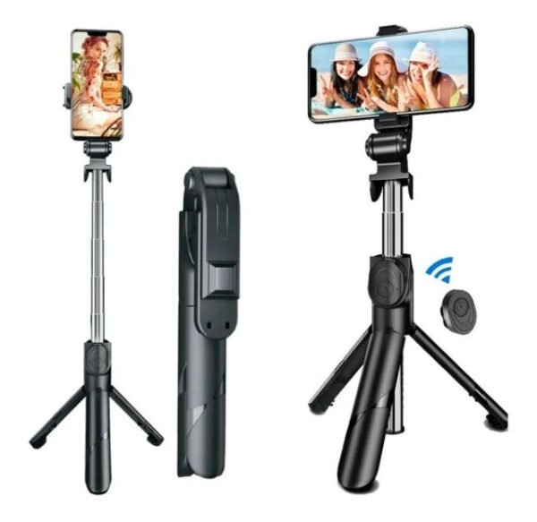 Tripé Celular Bastão Selfie Bluetooth IUNIT XT-02 Cor Preto