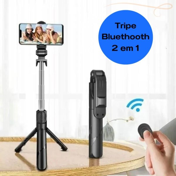 Tripé Celular Bastão Selfie Bluetooth IUNIT XT-02 Cor Preto - Image 2
