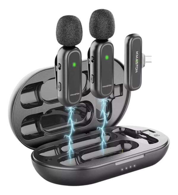 Microfone Lapela Duplo H Maston Tipo C Cor Preto Mk08 - Image 4