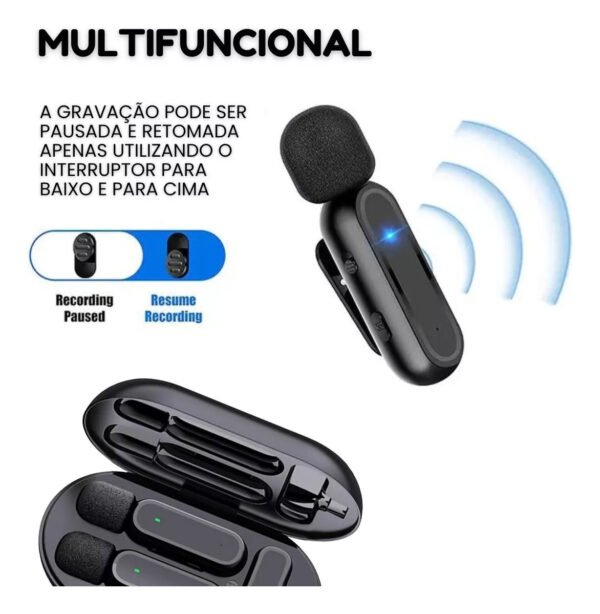 Microfone Lapela Duplo H Maston Tipo C Cor Preto Mk08 - Image 3
