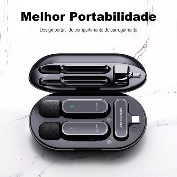 Microfone Lapela Duplo H Maston Tipo C Cor Preto Mk08 - Image 7