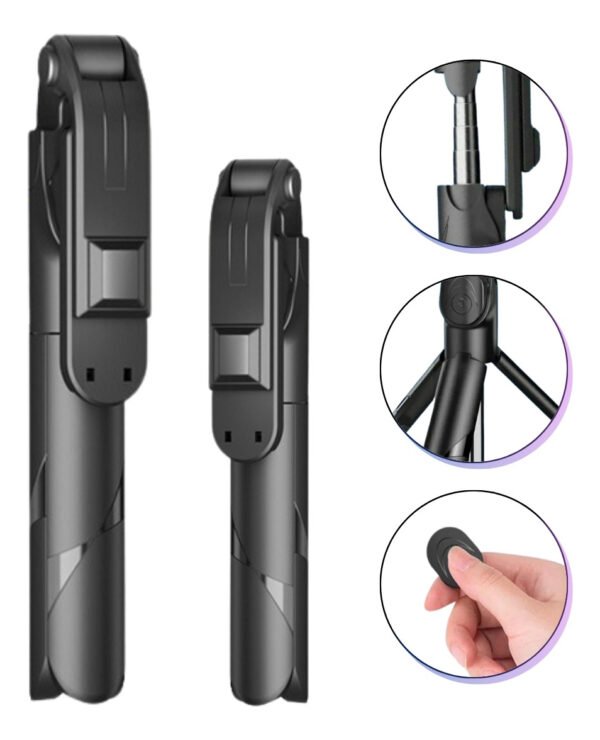 Tripé Celular Bastão Selfie Bluetooth IUNIT XT-02 Cor Preto - Image 10